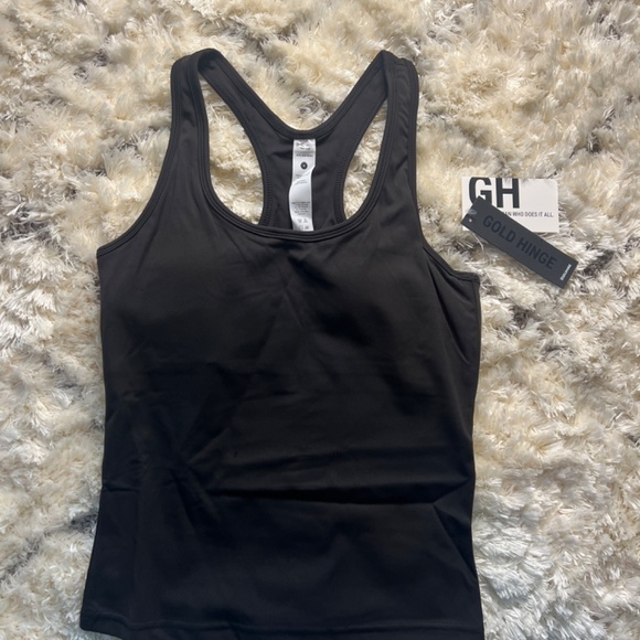 🖤 Gold Hinge Black Essential Full Length Racerback Top Shirt - Picture 4 of 5